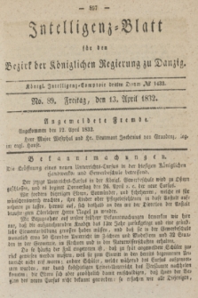 Intelligenz-Blatt für den Bezirk der Königlichen Regierung zu Danzig. 1832, No. 89 (13 April)