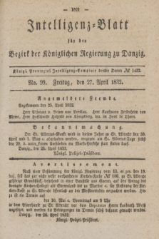 Intelligenz-Blatt für den Bezirk der Königlichen Regierung zu Danzig. 1832, No. 99 (27 April)