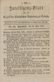 Intelligenz-Blatt für den Bezirk der Königlichen Regierung zu Danzig. 1832, No. 100 (28 April) + dod.