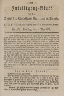 Intelligenz-Blatt für den Bezirk der Königlichen Regierung zu Danzig. 1832, No. 102 (1 Mai 1832)