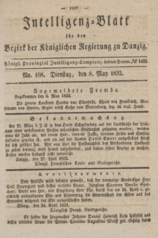 Intelligenz-Blatt für den Bezirk der Königlichen Regierung zu Danzig. 1832, No. 108 (8 Mai)