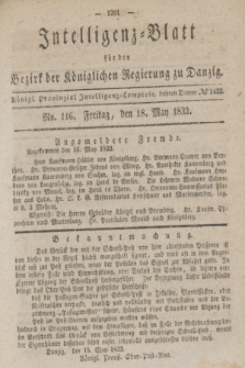 Intelligenz-Blatt für den Bezirk der Königlichen Regierung zu Danzig. 1832, No. 116 (18 Mai)