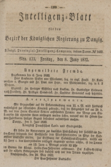 Intelligenz-Blatt für den Bezirk der Königlichen Regierung zu Danzig. 1832, Nro. 133 (8 Juni)