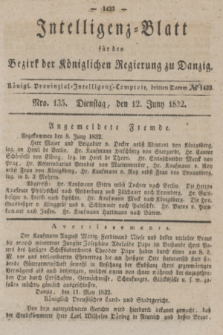 Intelligenz-Blatt für den Bezirk der Königlichen Regierung zu Danzig. 1832, Nro. 135 (12 Juni)
