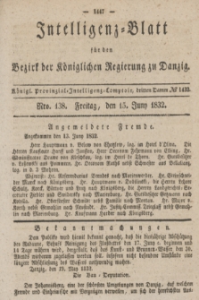 Intelligenz-Blatt für den Bezirk der Königlichen Regierung zu Danzig. 1832, Nro. 138 (15 Juni)