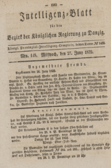 Intelligenz-Blatt für den Bezirk der Königlichen Regierung zu Danzig. 1832, No. 148 (27 Juni) + dod.