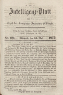 Intelligenz-Blatt für den Bezirk der Königlichen Regierung zu Danzig. 1849, No. 123 (30 Mai) + dod.