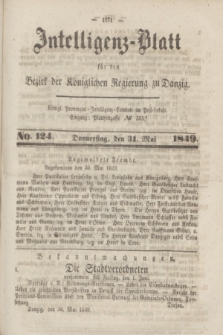Intelligenz-Blatt für den Bezirk der Königlichen Regierung zu Danzig. 1849, No. 124 (31 Mai) + dod.