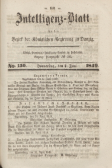 Intelligenz-Blatt für den Bezirk der Königlichen Regierung zu Danzig. 1849, No. 130 (7 Juni)