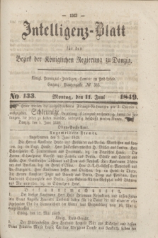 Intelligenz-Blatt für den Bezirk der Königlichen Regierung zu Danzig. 1849, No. 133 (11 Juni) + dod.