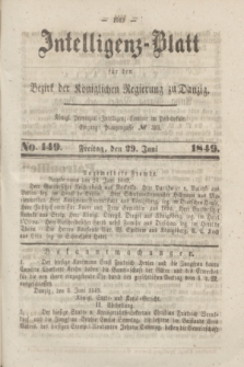 Intelligenz-Blatt für den Bezirk der Königlichen Regierung zu Danzig. 1849, No. 149 (29 Juni) + dod.