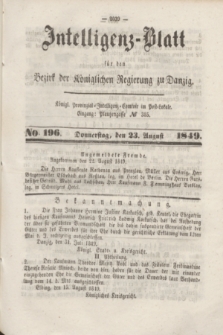 Intelligenz-Blatt für den Bezirk der Königlichen Regierung zu Danzig. 1849, No. 196 (23 August)
