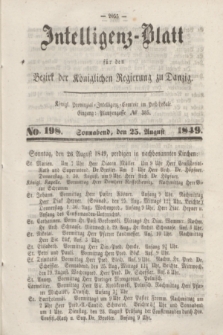 Intelligenz-Blatt für den Bezirk der Königlichen Regierung zu Danzig. 1849, No. 198 (25 August) + dod.