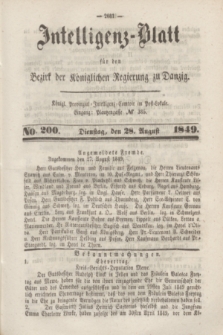 Intelligenz-Blatt für den Bezirk der Königlichen Regierung zu Danzig. 1849, No. 200 (28 August)
