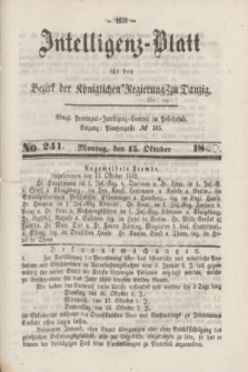 Intelligenz-Blatt für den Bezirk der Königlichen Regierung zu Danzig. 1849, No. 241 (15 Oktober)