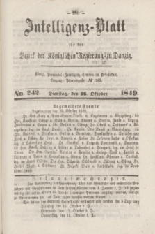 Intelligenz-Blatt für den Bezirk der Königlichen Regierung zu Danzig. 1849, No. 242 (18 Oktober)