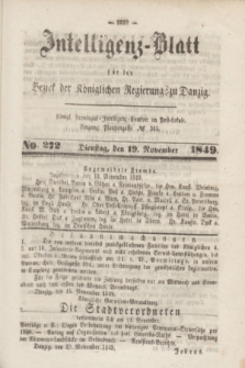 Intelligenz-Blatt für den Bezirk der Königlichen Regierung zu Danzig. 1849, No. 272 (19 November)