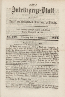 Intelligenz-Blatt für den Bezirk der Königlichen Regierung zu Danzig. 1849, No. 278 (27 November)