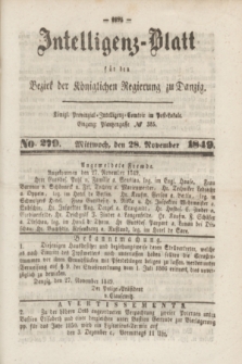 Intelligenz-Blatt für den Bezirk der Königlichen Regierung zu Danzig. 1849, No. 279 (28 November) + dod.