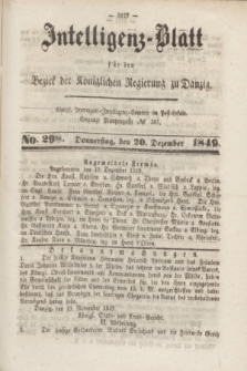 Intelligenz-Blatt für den Bezirk der Königlichen Regierung zu Danzig. 1849, No. 298 (20. Dezember) + dod.