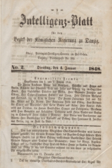 Intelligenz-Blatt für den Bezirk der Königlichen Regierung zu Danzig. 1848, No. 2 (3 Januar)