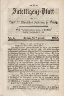 Intelligenz-Blatt für den Bezirk der Königlichen Regierung zu Danzig. 1848, No. 5 (7 Januar)
