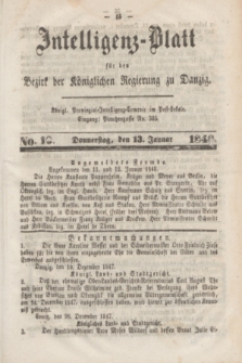 Intelligenz-Blatt für den Bezirk der Königlichen Regierung zu Danzig. 1848, No. 10 (13 Januar)