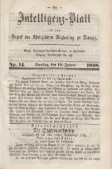 Intelligenz-Blatt für den Bezirk der Königlichen Regierung zu Danzig. 1848, No. 14 (18 Januar)