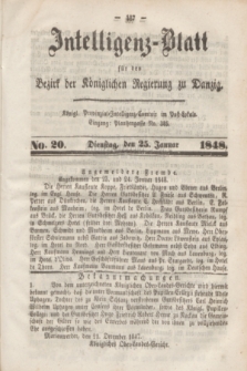 Intelligenz-Blatt für den Bezirk der Königlichen Regierung zu Danzig. 1848, No. 20 (25 Januar)