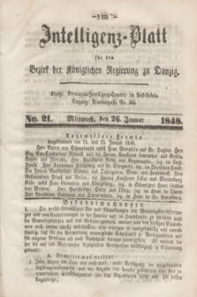 Intelligenz-Blatt für den Bezirk der Königlichen Regierung zu Danzig. 1848, No. 21 (26 Januar) + dod.