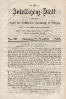Intelligenz-Blatt für den Bezirk der Königlichen Regierung zu Danzig. 1848, No. 22 (27 Januar)
