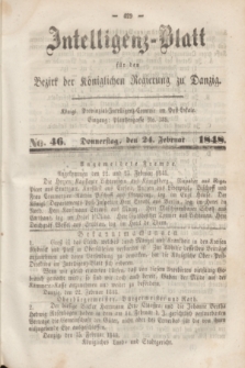 Intelligenz-Blatt für den Bezirk der Königlichen Regierung zu Danzig. 1848, No. 46 (24 Februar)