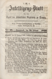 Intelligenz-Blatt für den Bezirk der Königlichen Regierung zu Danzig. 1848, No. 48 (26 Februar) + dod.