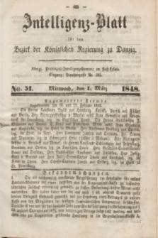 Intelligenz-Blatt für den Bezirk der Königlichen Regierung zu Danzig. 1848, No. 51 (1 März) + dod.