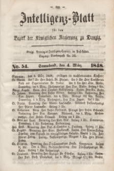Intelligenz-Blatt für den Bezirk der Königlichen Regierung zu Danzig. 1848, No. 54 (4 März) + dod.
