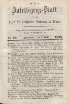 Intelligenz-Blatt für den Bezirk der Königlichen Regierung zu Danzig. 1848, No. 78 (1 April) + dod.