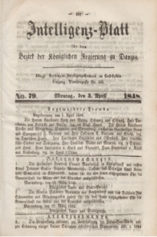 Intelligenz-Blatt für den Bezirk der Königlichen Regierung zu Danzig. 1848, No. 79 (3 April)