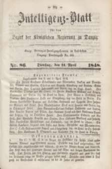 Intelligenz-Blatt für den Bezirk der Königlichen Regierung zu Danzig. 1848, No. 86 (11 April) + dod.