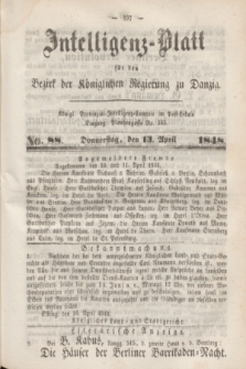 Intelligenz-Blatt für den Bezirk der Königlichen Regierung zu Danzig. 1848, No. 88 (13 April)