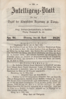 Intelligenz-Blatt für den Bezirk der Königlichen Regierung zu Danzig. 1848, No. 91 (17 April)