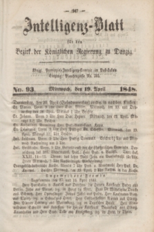 Intelligenz-Blatt für den Bezirk der Königlichen Regierung zu Danzig. 1848, No. 93 (19 April) + dod.