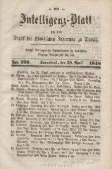 Intelligenz-Blatt für den Bezirk der Königlichen Regierung zu Danzig. 1848, No. 100 (29 April) + dod.