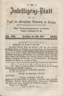 Intelligenz-Blatt für den Bezirk der Königlichen Regierung zu Danzig. 1848, No. 125 (30 Mai) + dod.