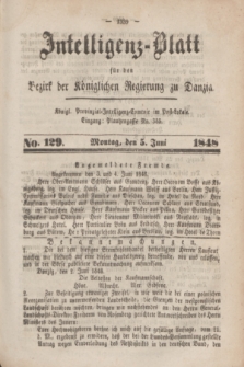 Intelligenz-Blatt für den Bezirk der Königlichen Regierung zu Danzig. 1848, No. 129 (5 Juni) + dod.