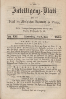 Intelligenz-Blatt für den Bezirk der Königlichen Regierung zu Danzig. 1848, No. 132 (8 Juni) + dod.