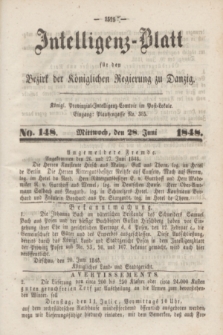 Intelligenz-Blatt für den Bezirk der Königlichen Regierung zu Danzig. 1848, No. 148 (28 Juni) + dod.
