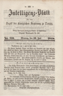 Intelligenz-Blatt für den Bezirk der Königlichen Regierung zu Danzig. 1848, No. 158 (10 Juli)