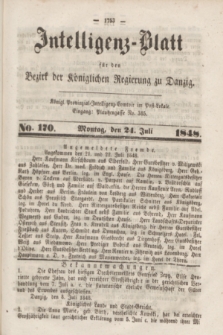 Intelligenz-Blatt für den Bezirk der Königlichen Regierung zu Danzig. 1848, No. 170 (24 Juli) + dod.