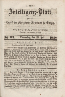 Intelligenz-Blatt für den Bezirk der Königlichen Regierung zu Danzig. 1848, No. 173 (27 Juli)