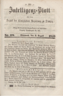 Intelligenz-Blatt für den Bezirk der Königlichen Regierung zu Danzig. 1848, No. 178 (2 August) + dod. + wkładka